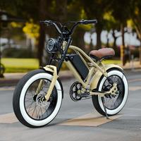 Vintage color scheme 1500W peak high-power electric bicycle, upgraded version with 20 inch thick tires and full suspension, 2...