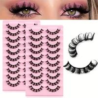 Russian Curled False Eyelashes, 20 Pairs Curling Lash Cluster Kit, Russian Lash Artist Lashes, Lash Extension Kit for Women,...