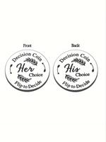 Stainless Steel Decision Coin, Round Shaped Flip Coin for Couples, Ideal Gifts for Anniversary, Birthday, Wedding, Valentine'...