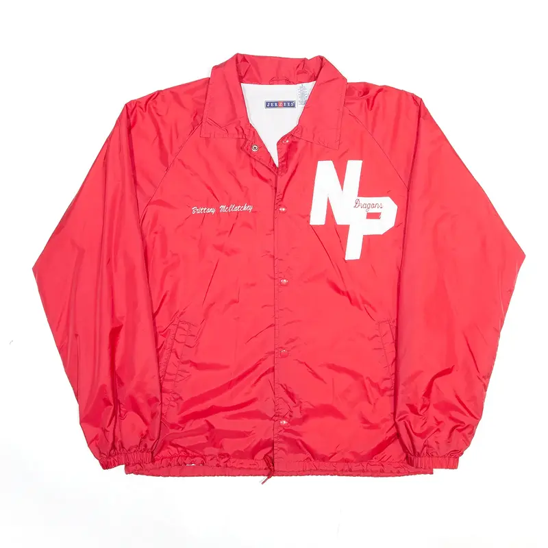 JERZEES North Penn Dragons Red Nylon Coach Jacket Womens S