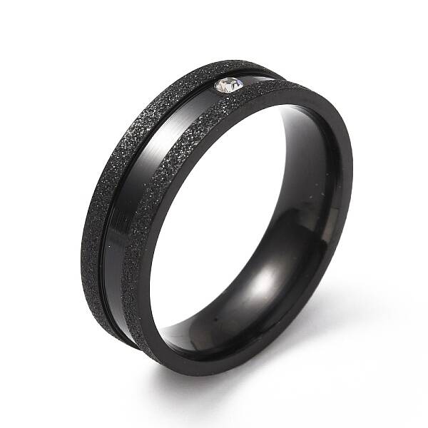 Crystal Rhinestone Grooved Finger Ring