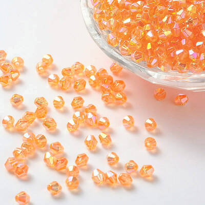 Bicone AB Color Plated Eco-Friendly Transparent Acrylic Beads