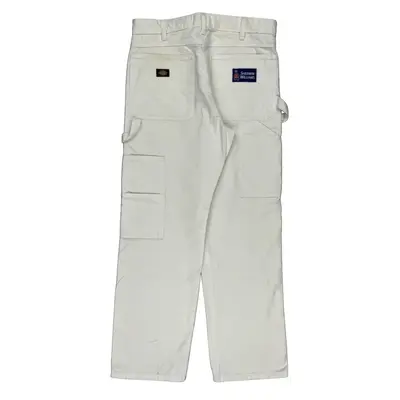 Sherwin Williams Dickies Carpenter Trousers - 34W 31L White Cotton | Size: 34″ waist