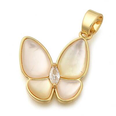 Brass Micro Pave Cubic Zirconia Pendants