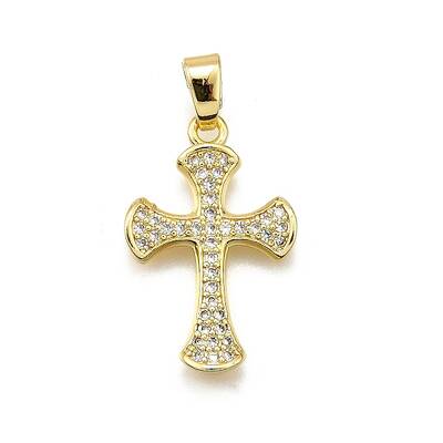 Brass Micro Pave Cubic Zirconia Pendants