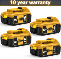 4Pack 6000mAh Replacement 20V Battery, LED Indicator for Lithium-ion MAX DCB200 DCD/DCF/DCG/DCS Series Power Tool Accessories...