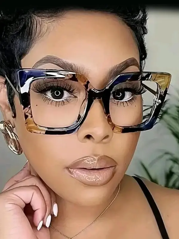 Simple Summer 2024 New Trendy Eyeglasses for Everyday Use, Matching Casual Large Size Cat Eye Frame Fashion Stylish Glasses, ...