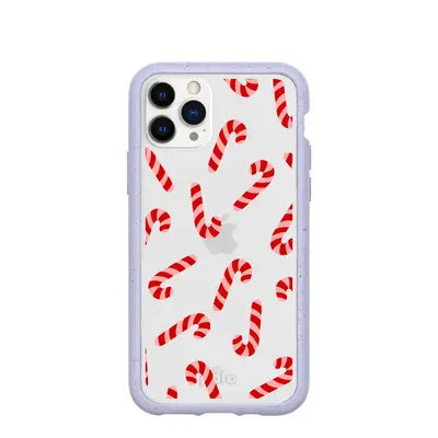 Clear Candy Cane Chaos iPhone 11 Pro Case With Lavender Ridge