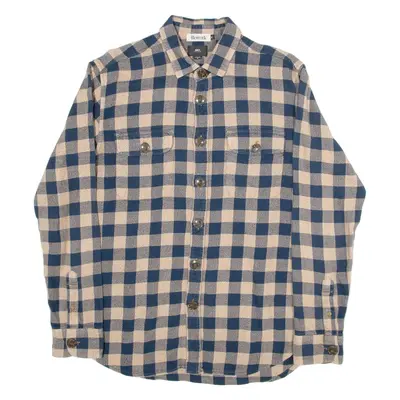 OBEY Mens Shirt Blue Check Long Sleeve M