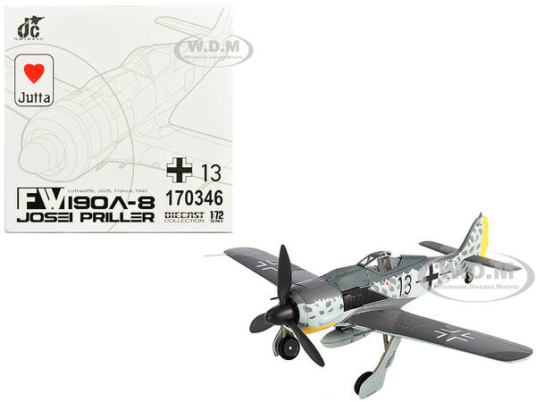 Focke-Wulf Fw 190A-8 Fighter Aircraft JG 26 Schlageter France (1945) German Luftwaffe 1/72 Diecast Model by JC Wings