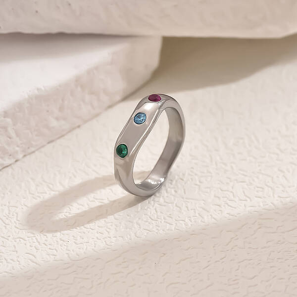 Brass Micro Pave Cubic Zirconia Rings for Women