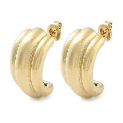 Ion Plating(IP) 304 Stainless Steel Arch Stud Earrings