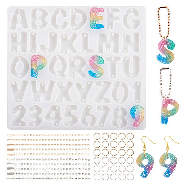 1Pc Letter & Number Connector Charm Silicone Molds