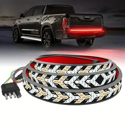 120cm LED Light Strip, Car Rear Tail Light Strip, Self-adhesive Car Rear Tail Lights, Dual Color Turn Signal Brake Tail Light...