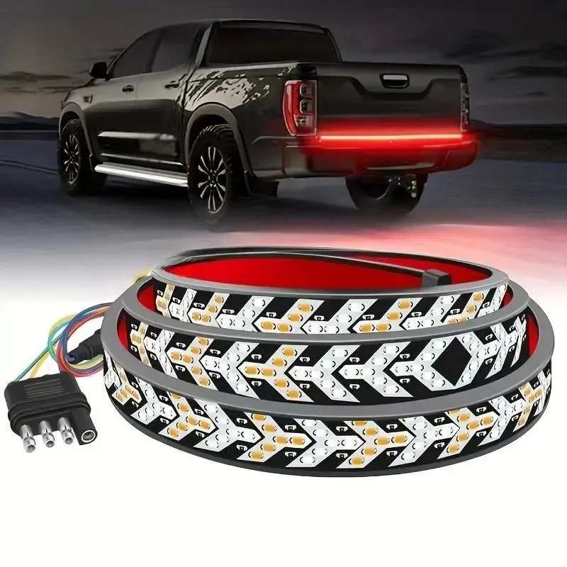 120cm LED Light Strip, Car Rear Tail Light Strip, Self-adhesive Car Rear Tail Lights, Dual Color Turn Signal Brake Tail Light...