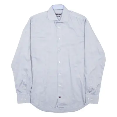 TOMMY HILFIGER Fitted Mens Formal Shirt Blue Long Sleeve M