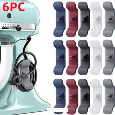 Random Color Plastic Kitchen Cable Winder, 6 Counts Data Cable Holder Clip, Wire Storage Organizer, Cord Organizer For Variou...