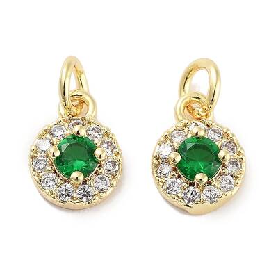 Brass Micro Pave Cubic Zirconia Charms