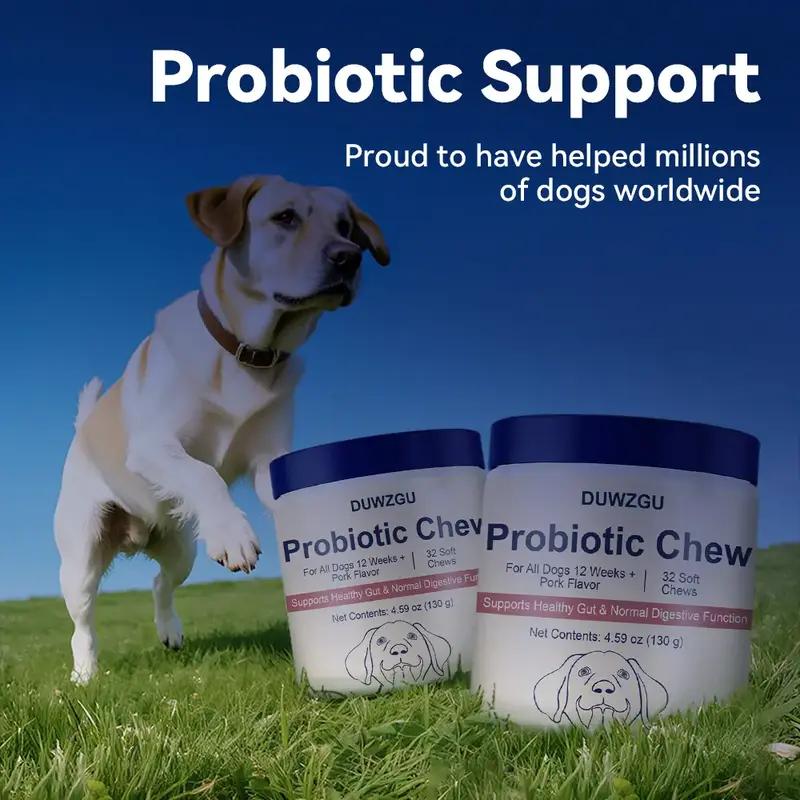 Probiotics for Dogs Natural Pork Flavor Supplement Chews Tablets