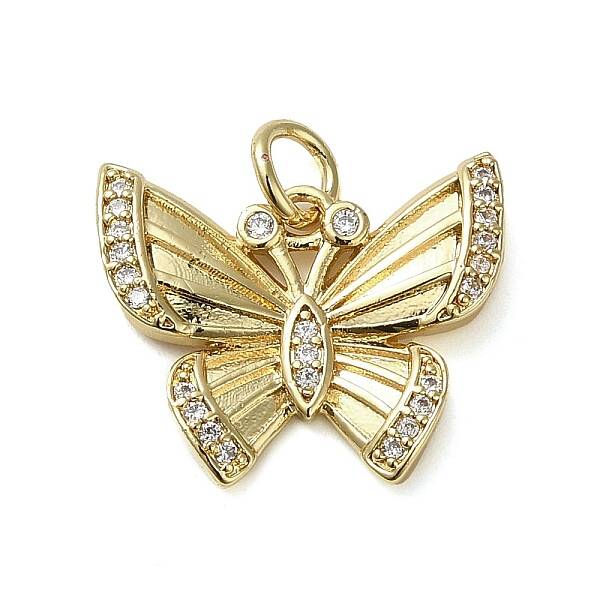 Brass Micro Pave Clear Cubic Zirconia Pendants
