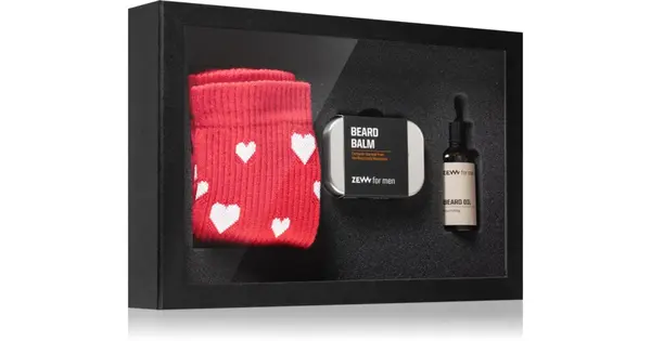 Zew Gift Set (for men) Men's socks 1pc + Beard balm 80ml + Beard care oil 30ml