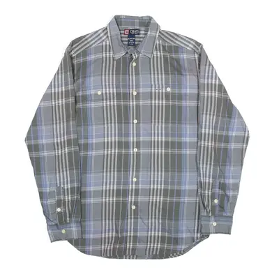 CHAPS Flannel Shirt Blue Check Long Sleeve Boys XL