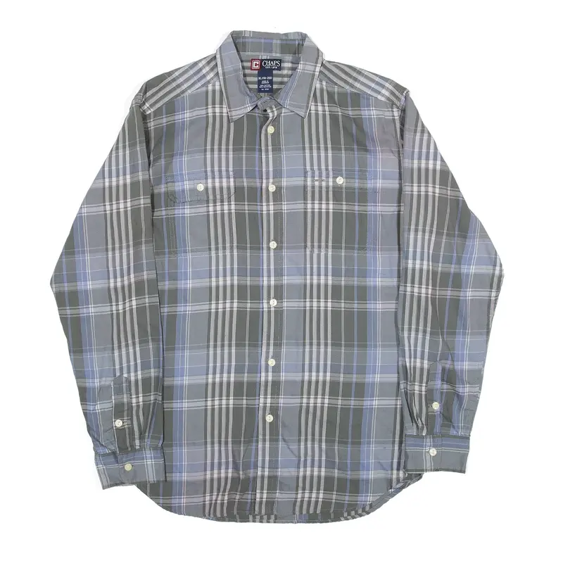 CHAPS Flannel Shirt Blue Check Long Sleeve Boys XL