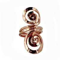 Wide Spiral Copper Ring - Hand Hammered Long Ring, Women's Ring, Healing Copper with Unique Spiral Design
