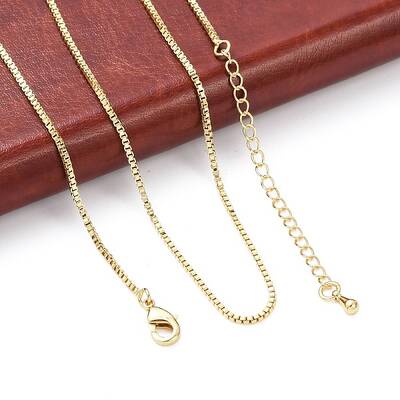 Brass Box Chain Necklaces