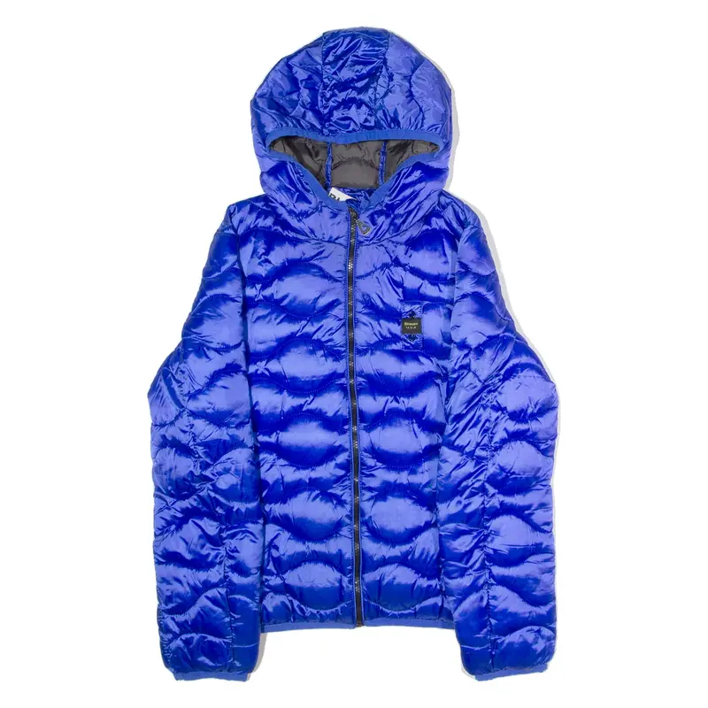 BLAUER Mens Puffer Jacket Blue Nylon M