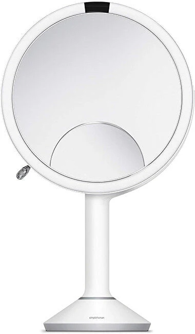 Simplehuman Touch Cosmetic Mirror with Trio Sensor and LED Lighting White Stainless Steel