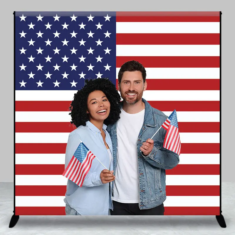 American Flag Custom Photo Independence Day Backdrop
