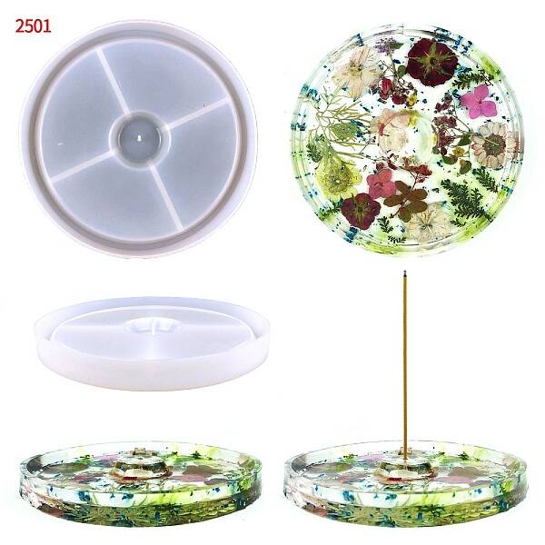 Flat Round Food Grade Silicone Incense Holder Molds