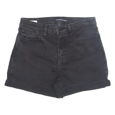 CALVIN KLEIN JEANS High Rise Cut Off Womens Denim Shorts Black UK 4 W28