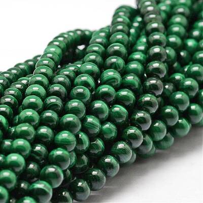 Natural Malachite Bead Strands