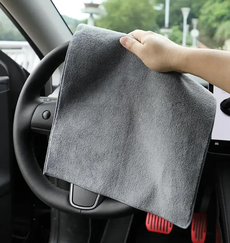 DALUCO Microfiber Suede Towel for Auto Parts and Car Interiors - No Scratching, No Streaks, Reusable, Absorbent, Quick Drying...