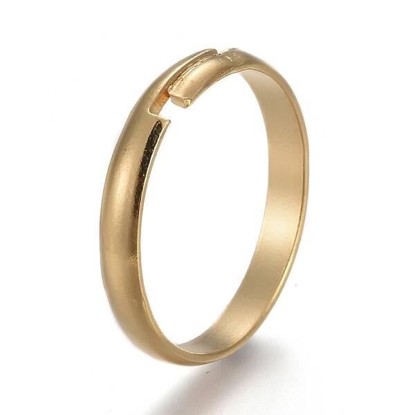 Adjustable 201 Stainless Steel Plain Band Rings