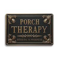 Vintage Porch Therapy Metal Tin Sign, 1 Count Country Farmhouse Decor, Wall Art for Home and Yard, Universal Decoration for A...