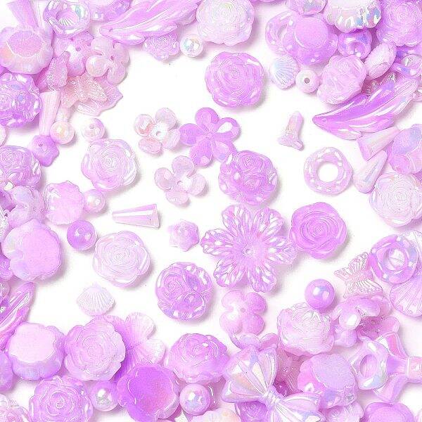 Rainbow Iridescent Plating Acrylic Beads