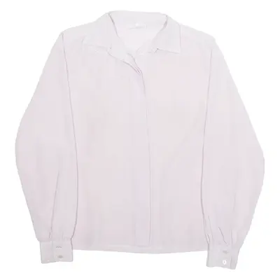 VALENTINE Womens Blouse Purple Collared Long Sleeve M
