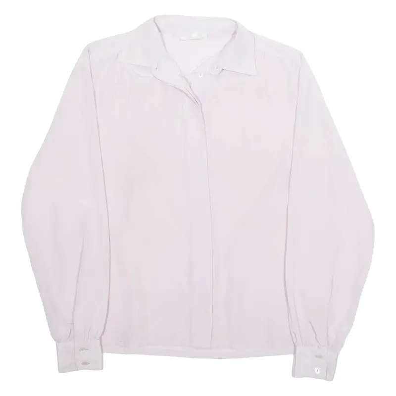 VALENTINE Womens Blouse Purple Collared Long Sleeve M