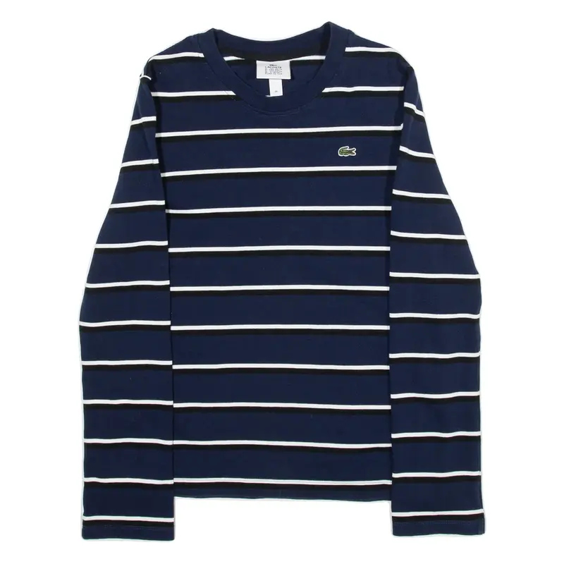 LACOSTE Womens T-Shirt Blue Long Sleeve S