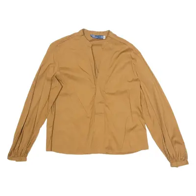 POLO RALPH LAUREN Womens Top Brown V-Neck Long Sleeve M