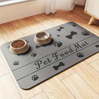 Pet Feeding Mat, Water Absorbent Pet Feeder Mat, Non-slip Pet Food Mat, Pet Drinking Mat, Dog & Cat Accessories,  Pet Product...