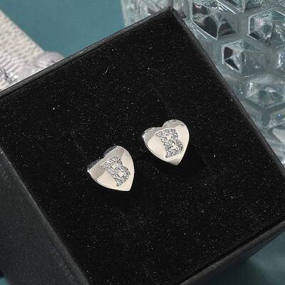Rack Plating Brass Micro Pave Clear Cubic Zirconia Stud Earrings