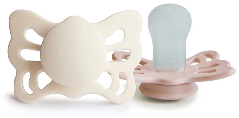 FRIGG Butterfly Size 1: 0-6 months Cream pacifier/Blush 2 pieces