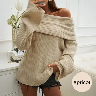Fashionable loose monochrome sweater