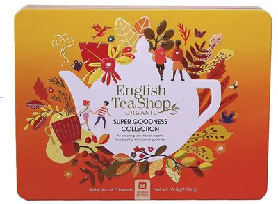 English tea shop Super Goodness Orange BIO Gift Set in a Tin Box of 36 Bags