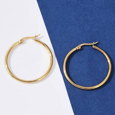201 Stainless Steel Hoop Earrings