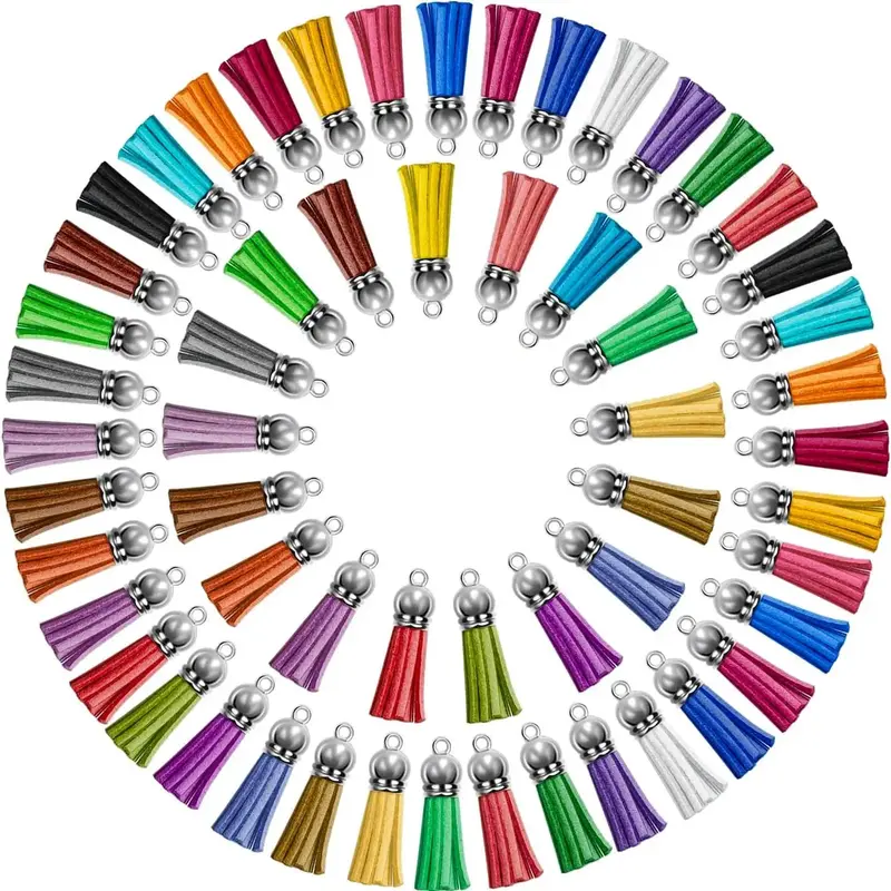 Keychain Tassel (30/60pcs), Colorful Keychain Tassel, DIY Jewelry Making Supplies for Bracelet Necklace, Jewelry Making Acces...